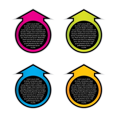 vector colorful arrow stickersのイラスト素材