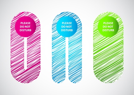 hotel do not disturb door hanger with sketch design のイラスト素材