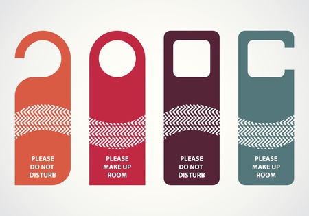hotel do not disturb door hanger with hipster designのイラスト素材