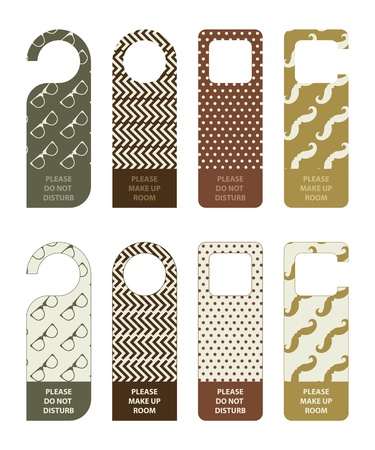 hotel do not disturb door hanger with hipster designのイラスト素材