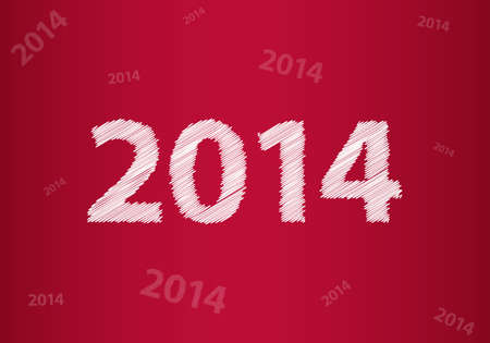 New year 2014 background with special sketch designのイラスト素材
