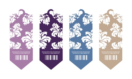 Price tags with floral designのイラスト素材