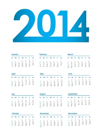 2014 calendar,のイラスト素材