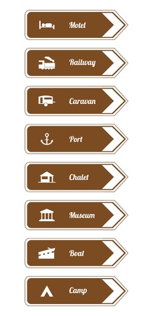 Tourist locations icon set のイラスト素材