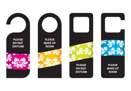 hotel do not disturb door hangerのイラスト素材