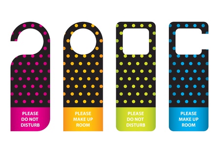 special hotel do not disturb door hanger with dotted designのイラスト素材