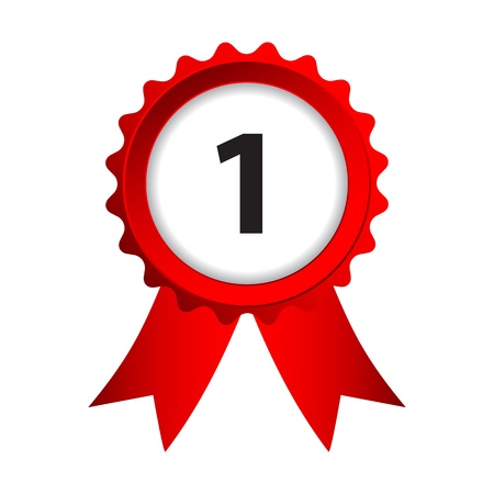 label with red ribbons and numbersのイラスト素材