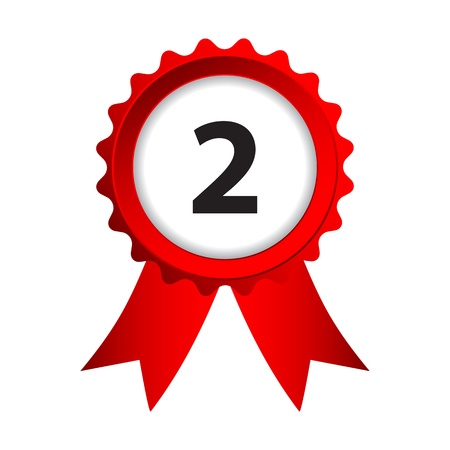 label with red ribbons and numbersのイラスト素材