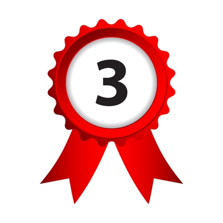 label with red ribbons and numbersのイラスト素材