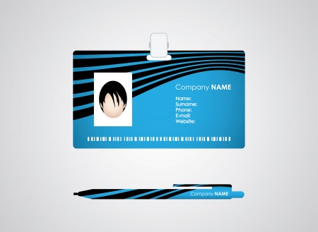 Identification card and pen with special designのイラスト素材