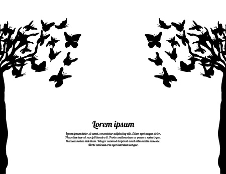 art tree with special butterflies for your websiteのイラスト素材