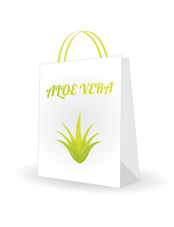 shopping bag with aloe vera designのイラスト素材