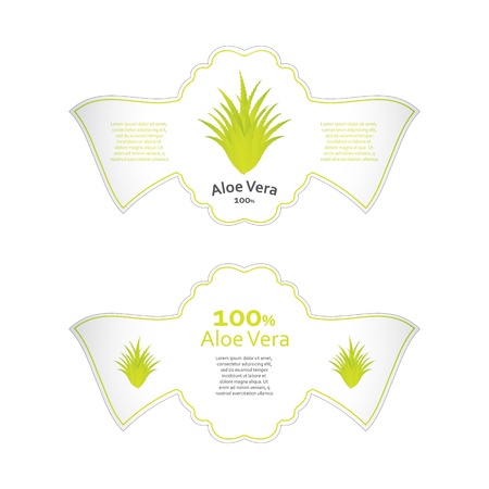 aloe vera labels with special designのイラスト素材