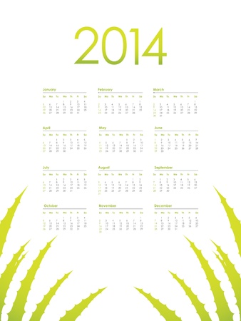 calendar with Aloe Vera designのイラスト素材