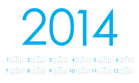 2014 Calendar, vector Eps10 illustrationのイラスト素材