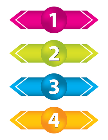 special arrow stickers set with numbered buttonsのイラスト素材
