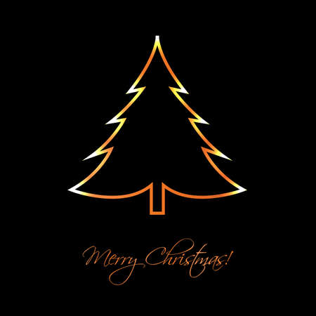 greeting card with special Christmas tree, vector eps10 illustration            のイラスト素材