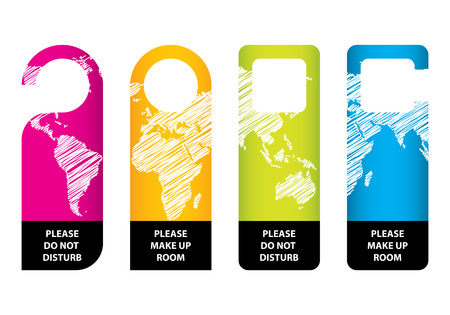 hotel do not disturb door hangerのイラスト素材