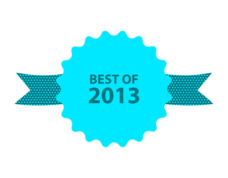 blue best of 2013 badge with ribbonのイラスト素材