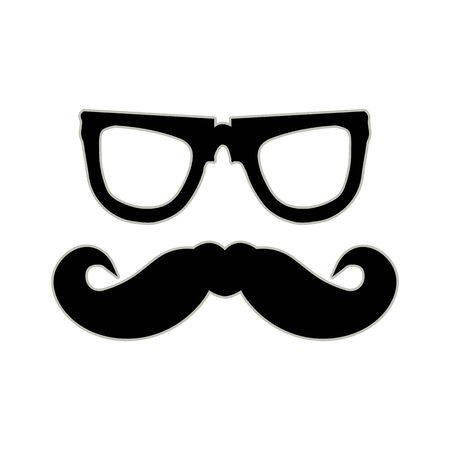 Hipster mustache and glasses. のイラスト素材