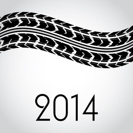 road tire track with special design, 2014 backgroundのイラスト素材
