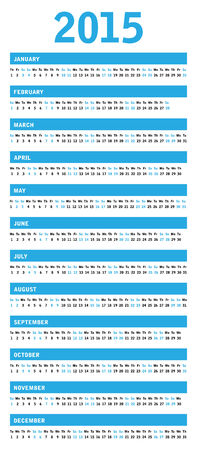 special blue calendar for 2015のイラスト素材