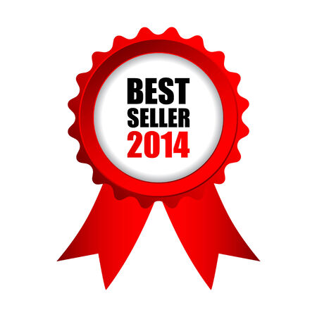 best seller 2014 red badgeのイラスト素材