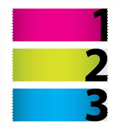 special colored stickers set with numbersのイラスト素材