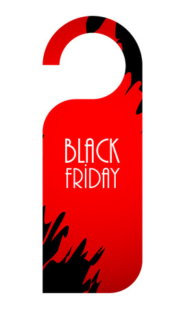 black friday label, special red-black advertising labelのイラスト素材