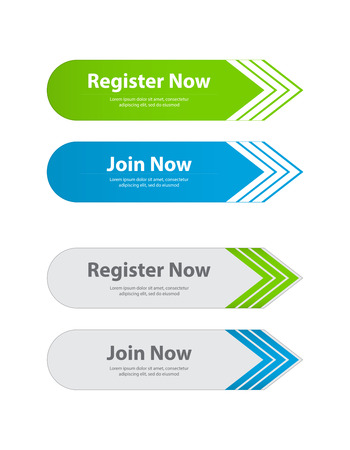 special website buttons,register,download,join advertisement bannersのイラスト素材