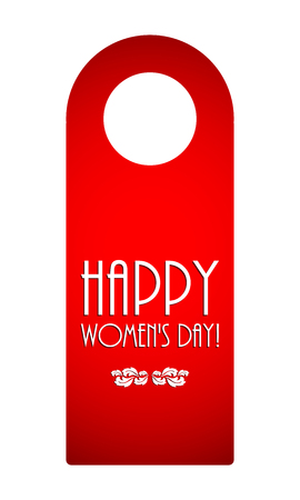A do not disturb door knob, happy womans dayのイラスト素材