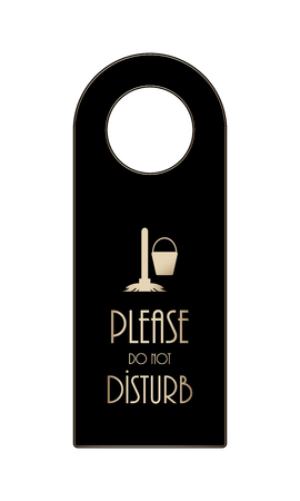 A  do not disturb door knob on plain background.のイラスト素材