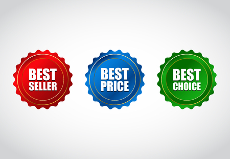 Collection of special colored sale tag design, price tag with ribbonのイラスト素材