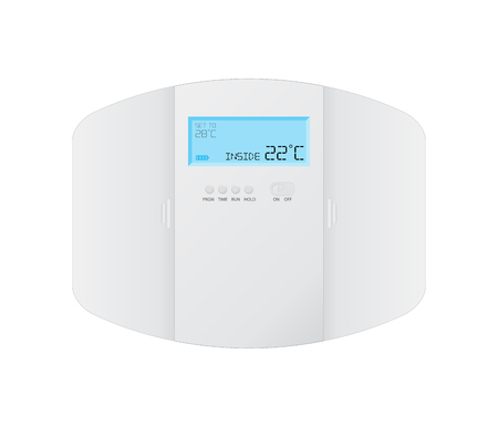 modern programmable thermostat on white backgroundのイラスト素材