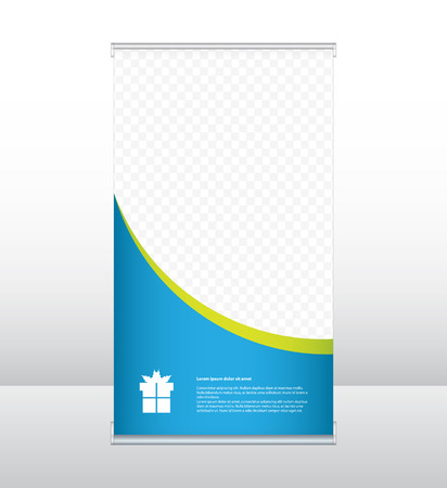 Roll up business banner design, special flyer design, vertical presentation templateのイラスト素材