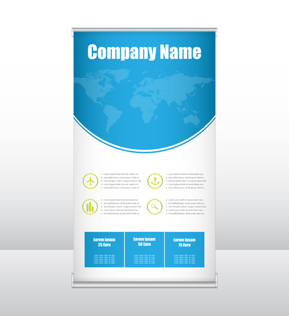 Roll up business banner design, special flyer design, vertical presentation templateのイラスト素材