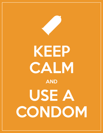 Keep calm and use a condom illustration.のイラスト素材