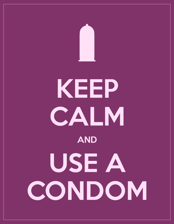Keep calm and use a condom illustration.のイラスト素材