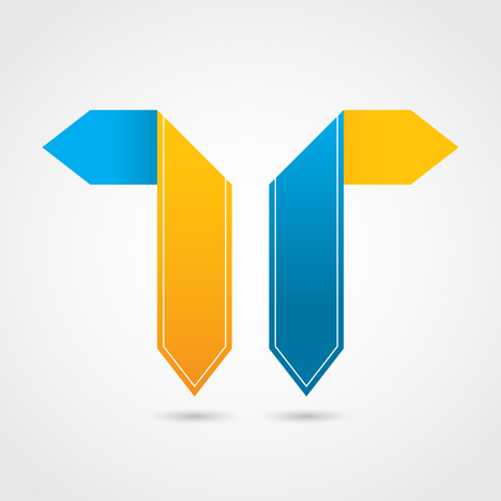 special advertising origami blue-yellow business bannerのイラスト素材