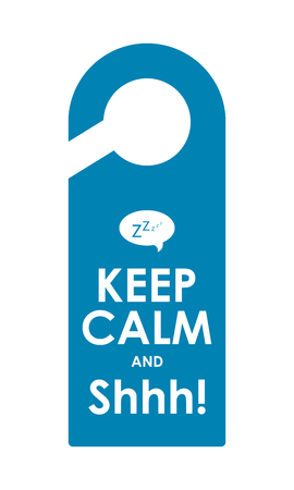 Hotel door knob tag: special blue keep calmのイラスト素材