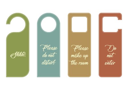 special retro hotel door knob tagsのイラスト素材