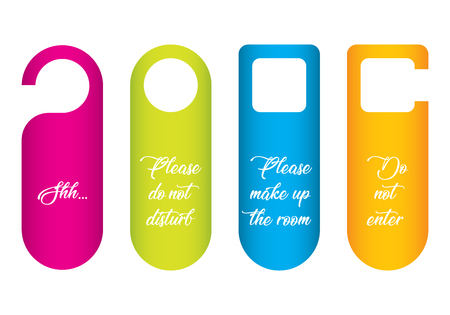 special colored hotel door knob tagsのイラスト素材