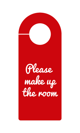 special red hotel door knob tag: please make up the roomのイラスト素材