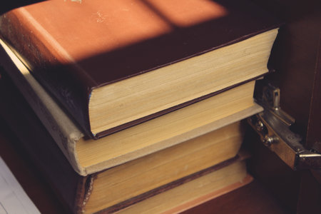 several books in the bookshelf