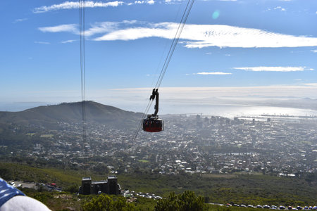 Cable Car up to the Table Mountain at Cape Town, South Africa