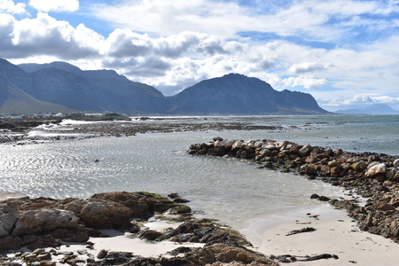 Landscape and beach at Betty's Bay near Cape Town, South Africaの写真素材