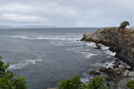 Beautiful beach at cliff walk in Hermanus in South Africa