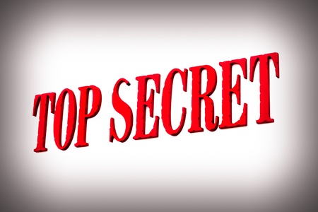 Red Top Secret sign on white backgroundの写真素材