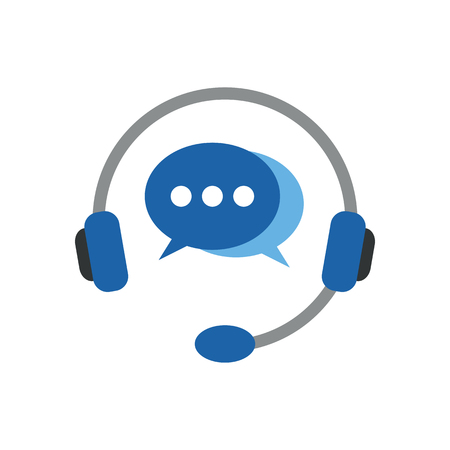 Headphones with microphone icon. Vector illustration style in flat iconic symbol.のイラスト素材