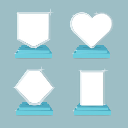 Trophy and awards icons set. Flat illustration symbols with empty space.の写真素材